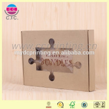 Customized sliding open clothing packing plain brown box